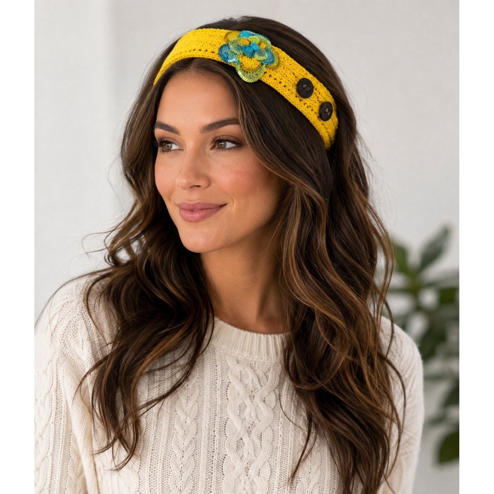 C.C Exclusives Knit Headband Neck Warmer Lot 5 Crochet Flower Sequin Button Boho
